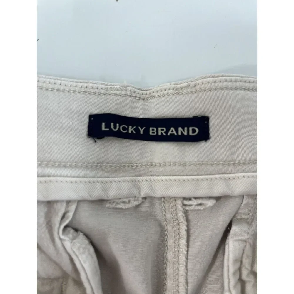 Lucky Brand Shorts Men's Twill Stretch Short Sz 32 FlatChino Khaki Beige Casual